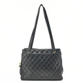 CHANEL Lambskin Matelasse Ball Charm Shoulder Black Gold-Tone Hardware, Pre-Owned