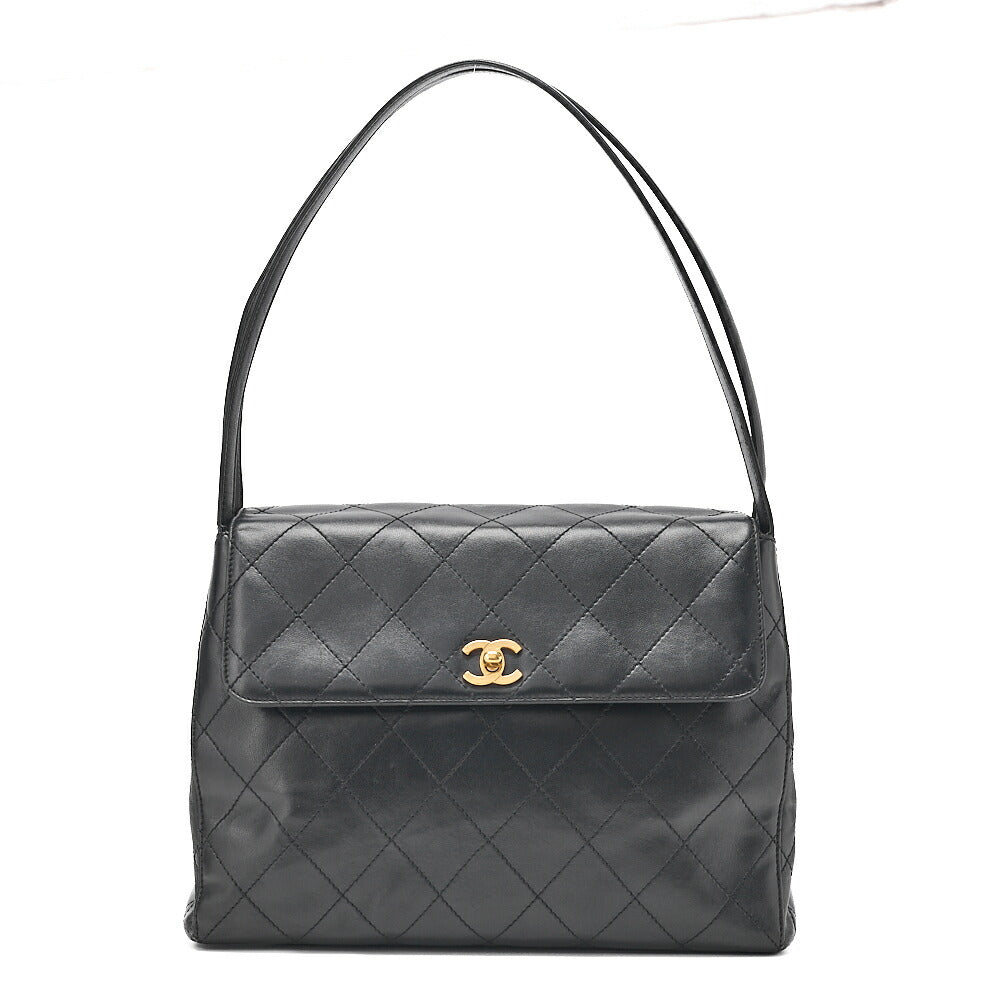 CHANEL Lambskin Matelasse Turnlock One Shoulder Bag Gold-Tone Hardware, Pre-Owned