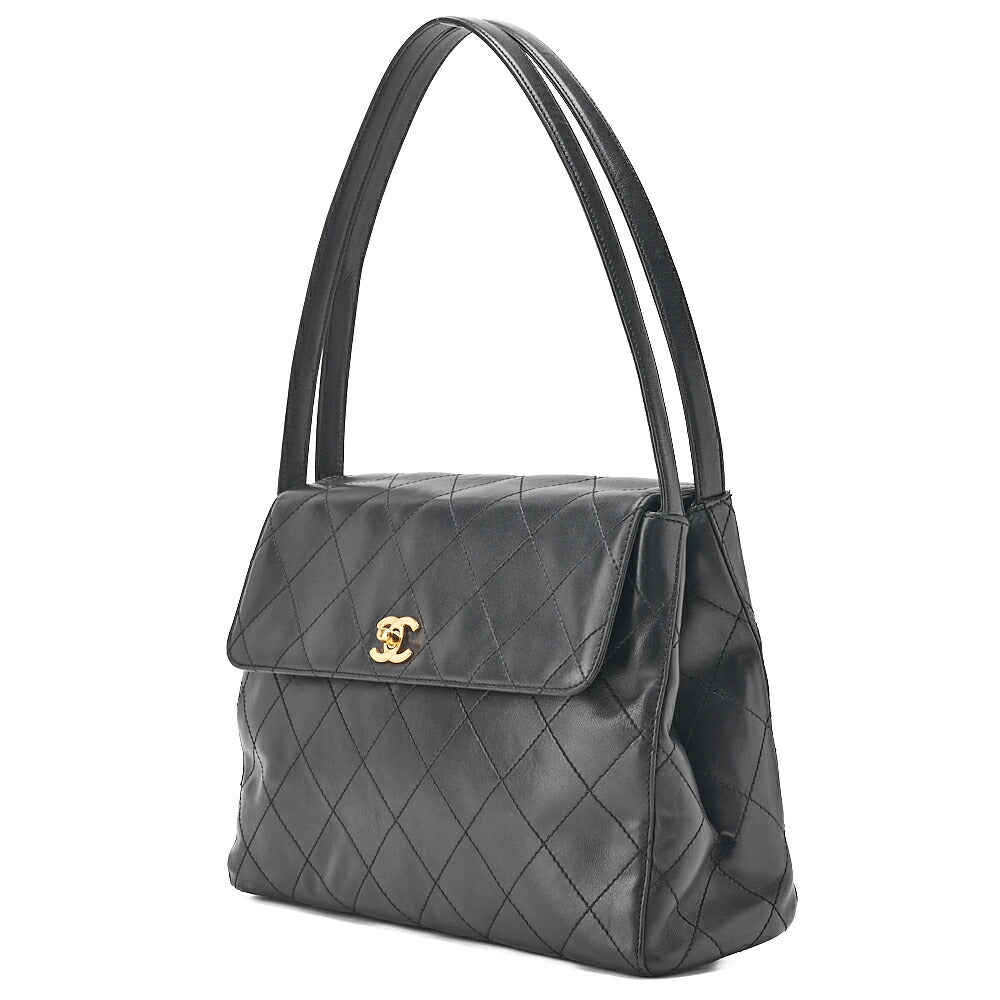 CHANEL Lambskin Matelasse Turnlock One Shoulder Bag Gold-Tone Hardware, Pre-Owned