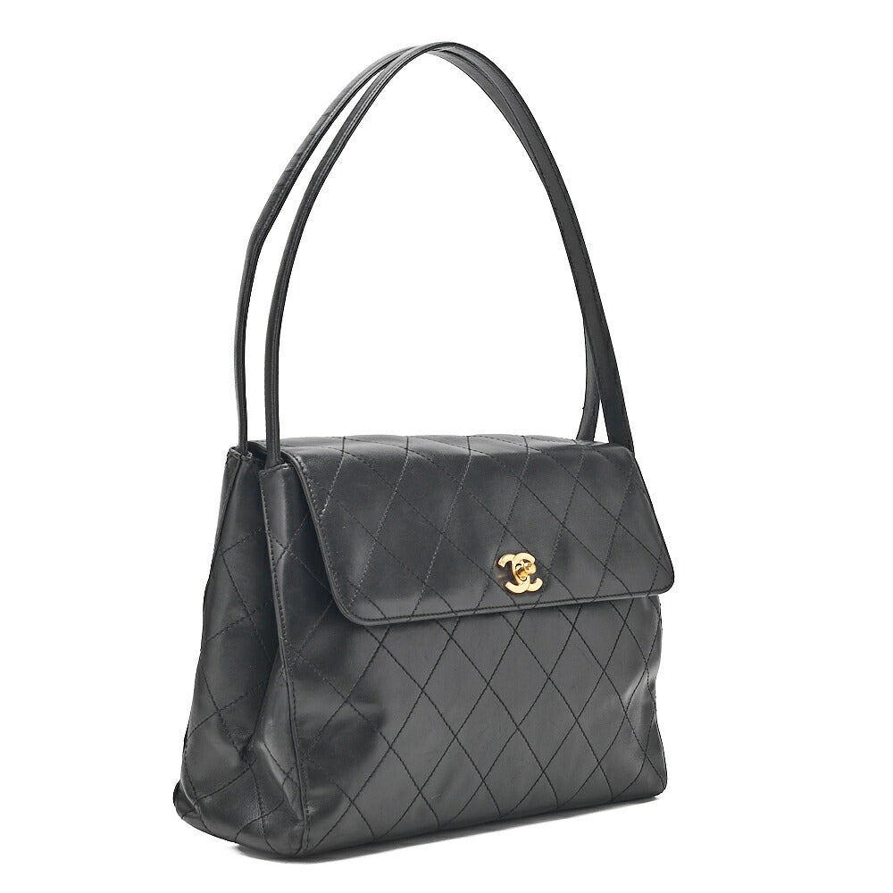 CHANEL Lambskin Matelasse Turnlock One Shoulder Bag Gold-Tone Hardware, Pre-Owned