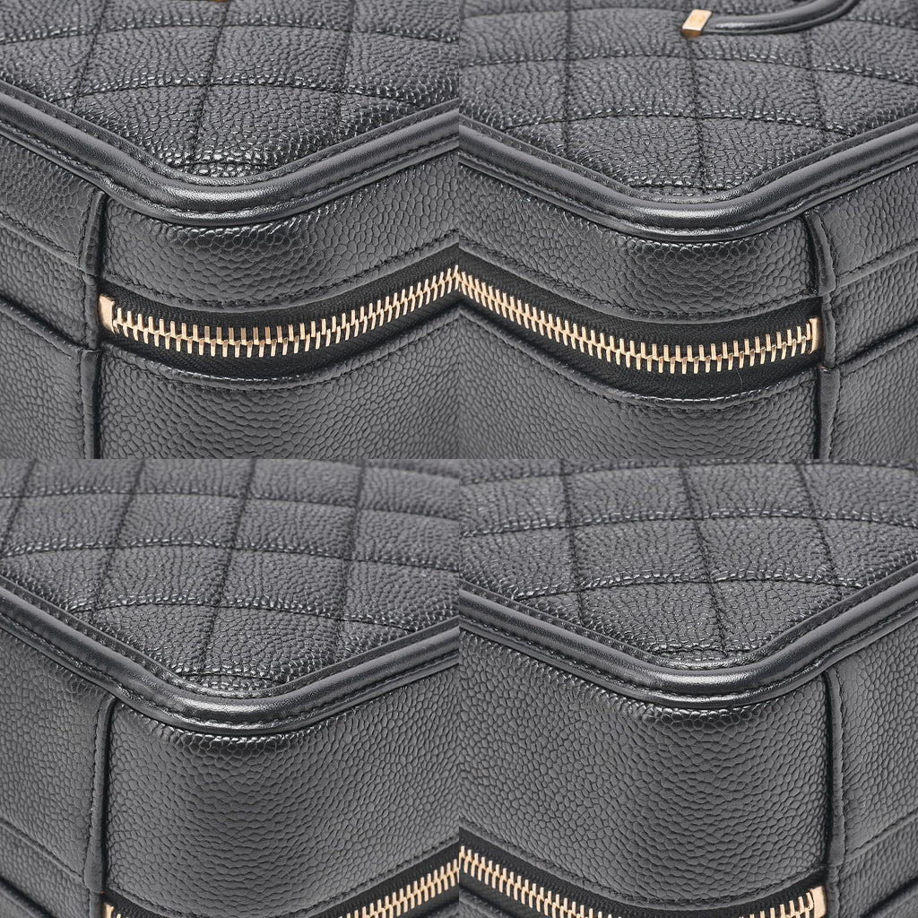 CHANEL Shoulder Bag Coco Mark CC Filigree 2WAY Chain Shoulder Caviar Skin Black Gold-Tone Hardware, Pre-Owned