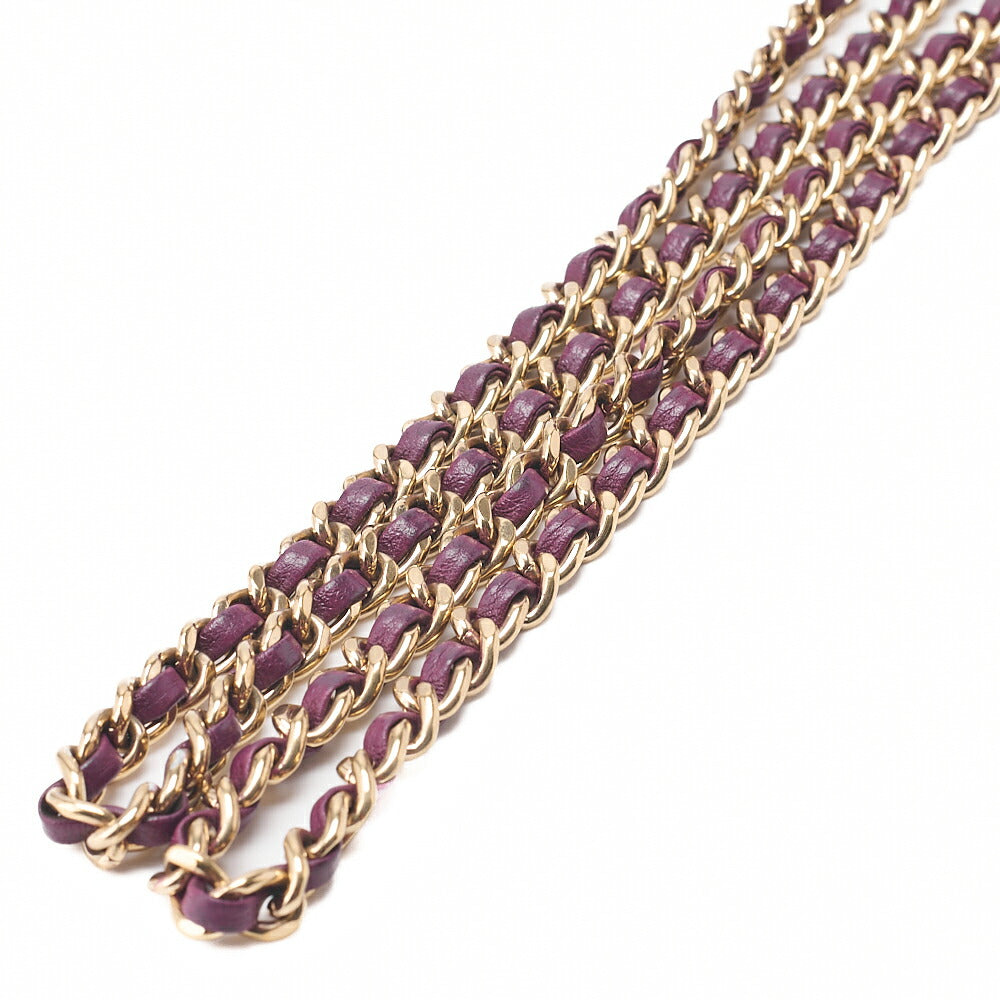 CHANEL Lambskin Matelasse Turnlock Drawstring Backpack Purple Gold-Tone Hardware, Pre-Owned