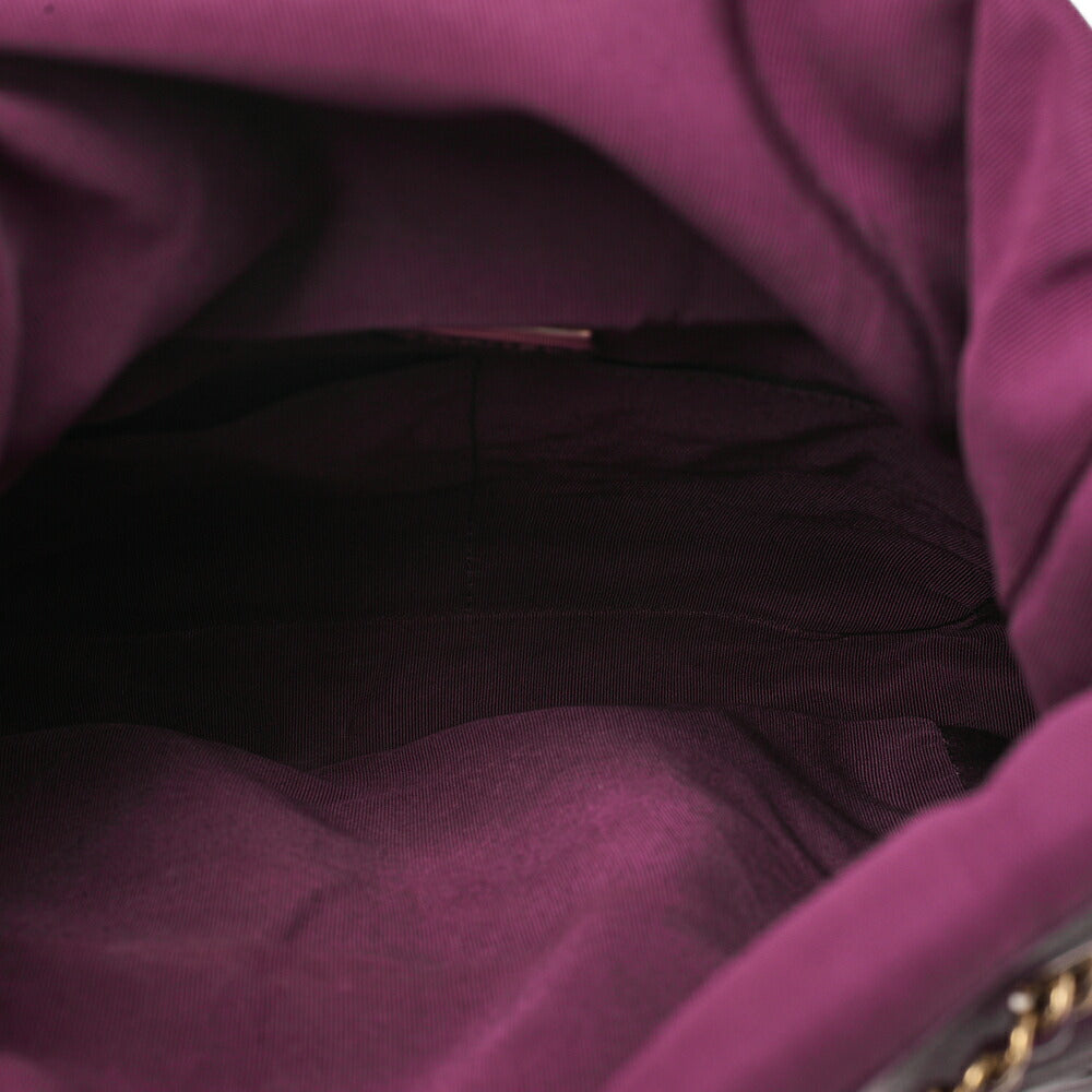 CHANEL Lambskin Matelasse Turnlock Drawstring Backpack Purple Gold-Tone Hardware, Pre-Owned