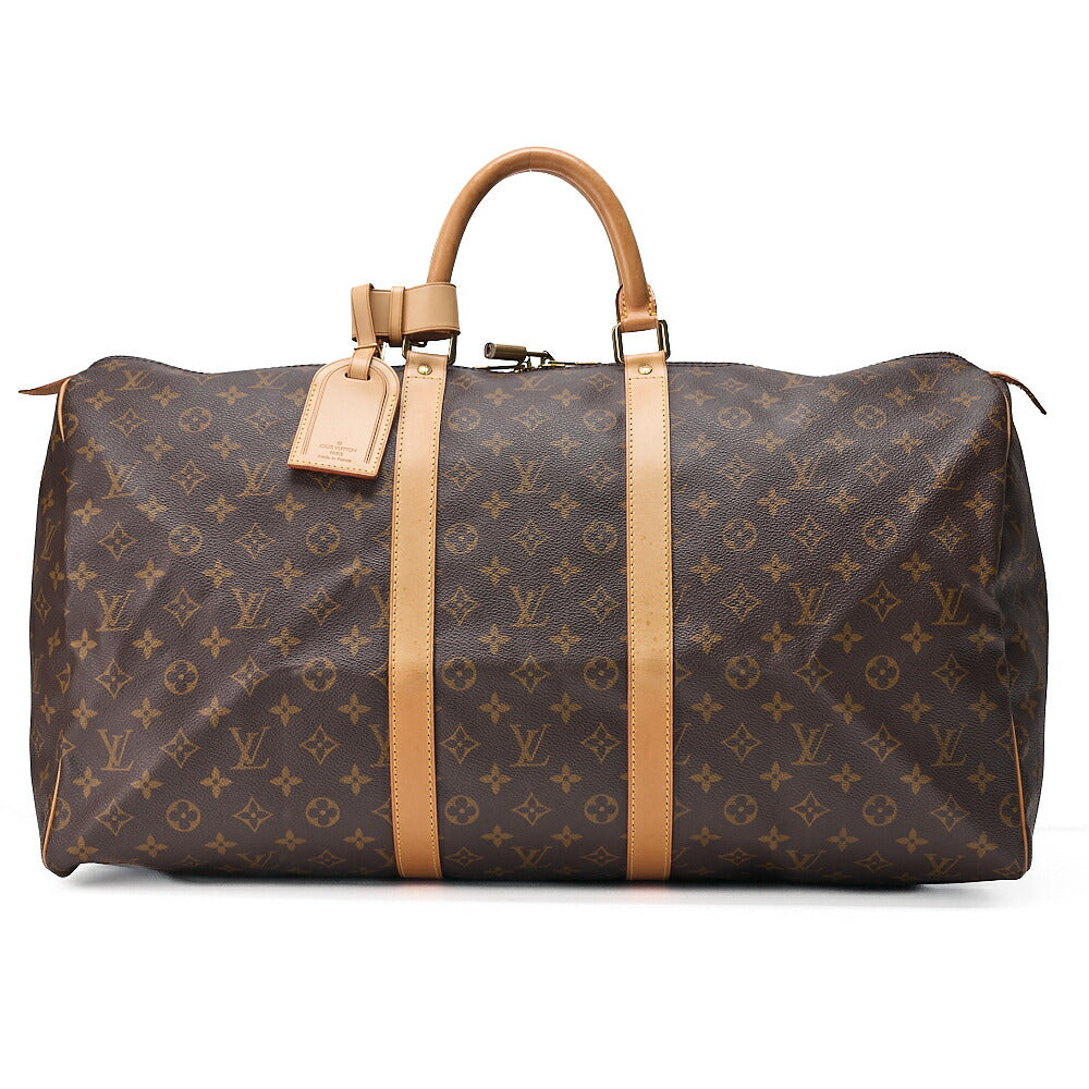 LOUIS VUITTON Louis Vuitton Monogram Keypol 55 Boston Bag M41414 Brown Gold-Tone Hardware, Pre-Owned