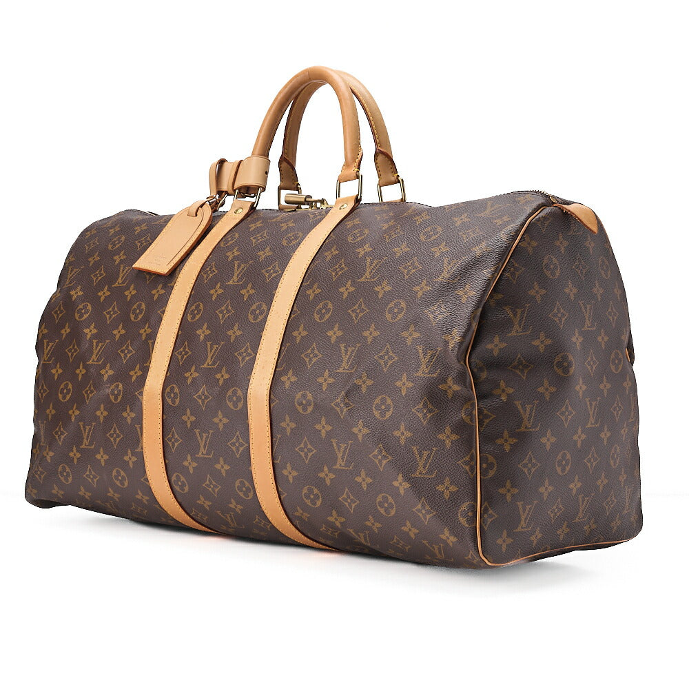LOUIS VUITTON Louis Vuitton Monogram Keypol 55 Boston Bag M41414 Brown Gold-Tone Hardware, Pre-Owned