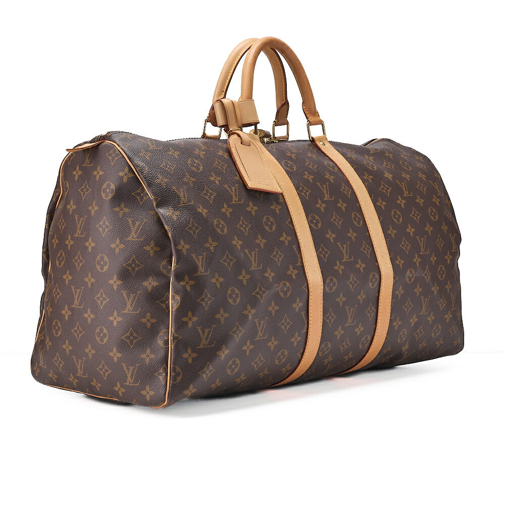 LOUIS VUITTON Louis Vuitton Monogram Keypol 55 Boston Bag M41414 Brown Gold-Tone Hardware, Pre-Owned