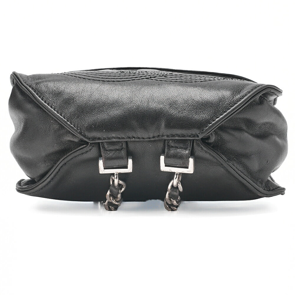 CHANEL Lambskin Cocomark Chain Backpack Black Silver-Tone Hardware, Pre-Owned