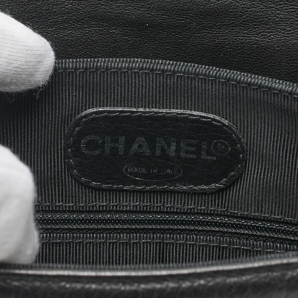 CHANEL Lambskin Cocomark Chain Backpack Black Silver-Tone Hardware, Pre-Owned