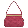 CHANEL Suede Matelasse Coco Mark Shoulder Hand Red Gold-Tone Hardware, Pre-Owned