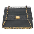 CHANEL Matelasse Trapezoidal 2.55 Lock Single Flap Chain Shoulder Lambskin Black Gold-Tone Hardware, Pre-Owned