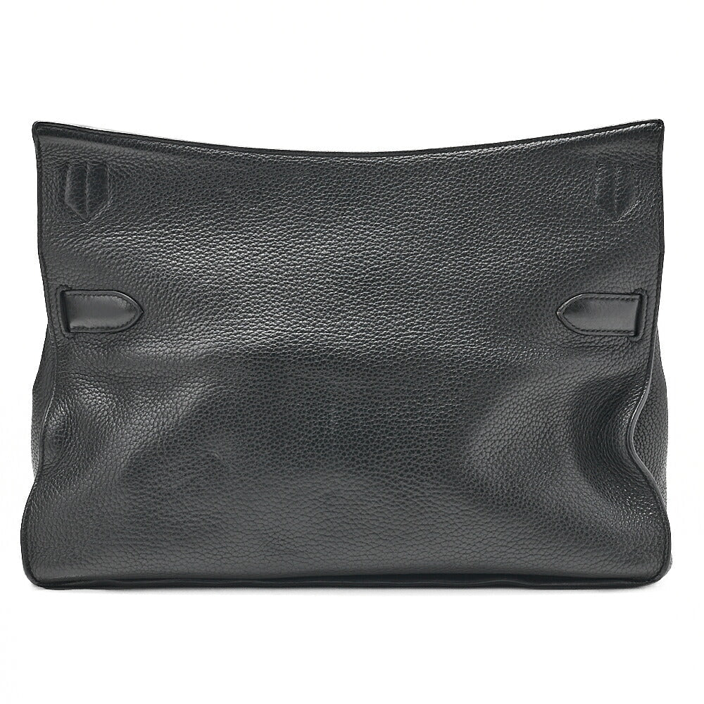 HERMES Gypsy 34 Tryon Clemence Shoulder Bag Black Silver-Tone Hardware, Pre-Owned