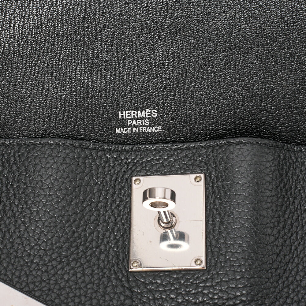 HERMES Gypsy 34 Tryon Clemence Shoulder Bag Black Silver-Tone Hardware, Pre-Owned