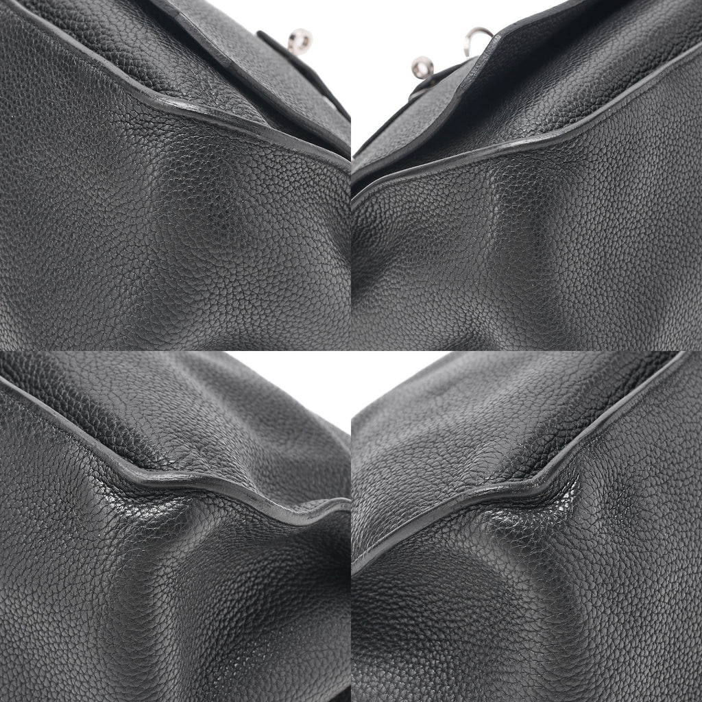 HERMES Gypsy 34 Tryon Clemence Shoulder Bag Black Silver-Tone Hardware, Pre-Owned