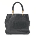 CHANEL Caviar Skin Big Coco Mark Handbag Detachable Black Gold-Tone Hardware, Pre-Owned