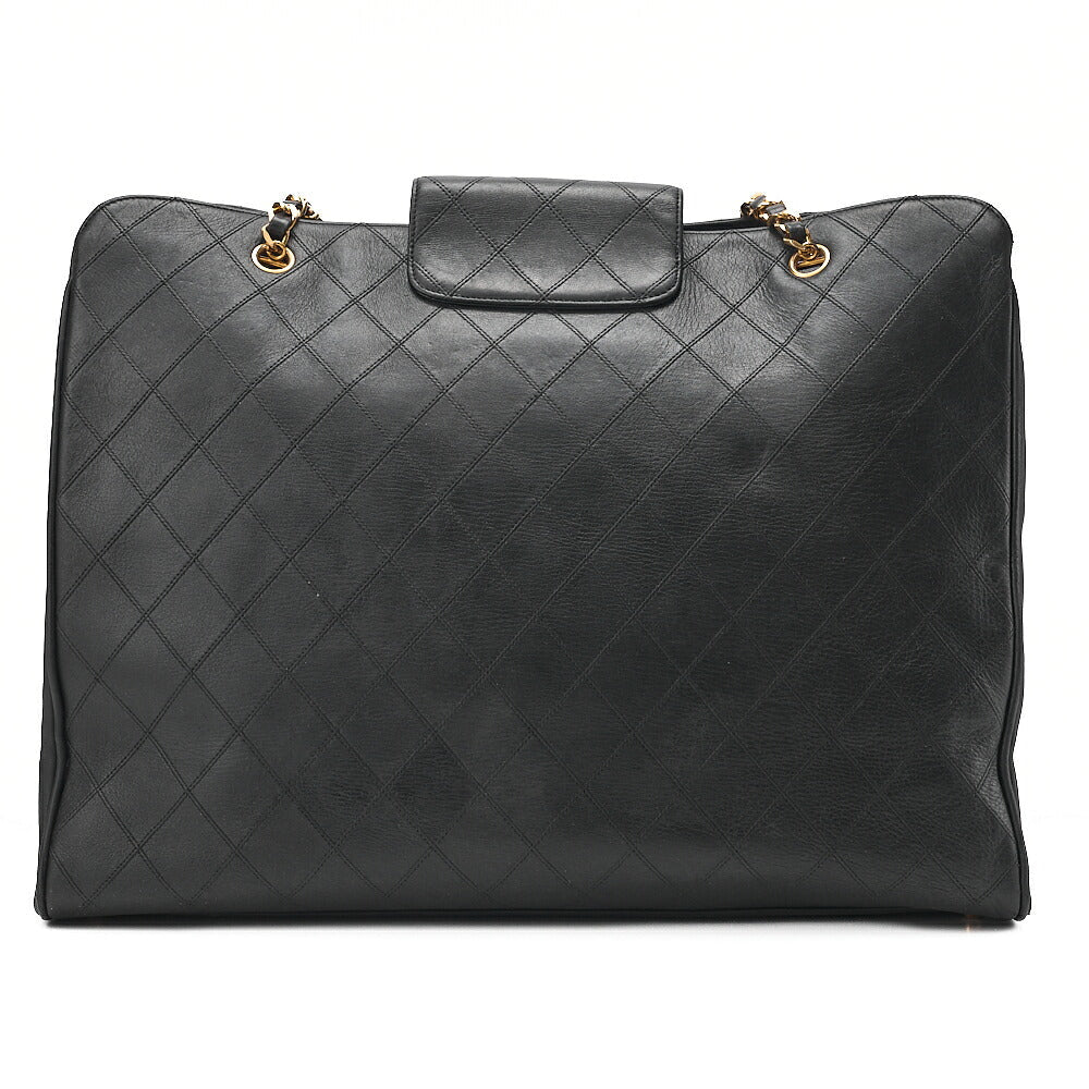 CHANEL Shoulder Bag Supermodel Matelasse Bicolore Double Chain Shoulder Lambskin Black Gold-Tone Hardware, Pre-Owned