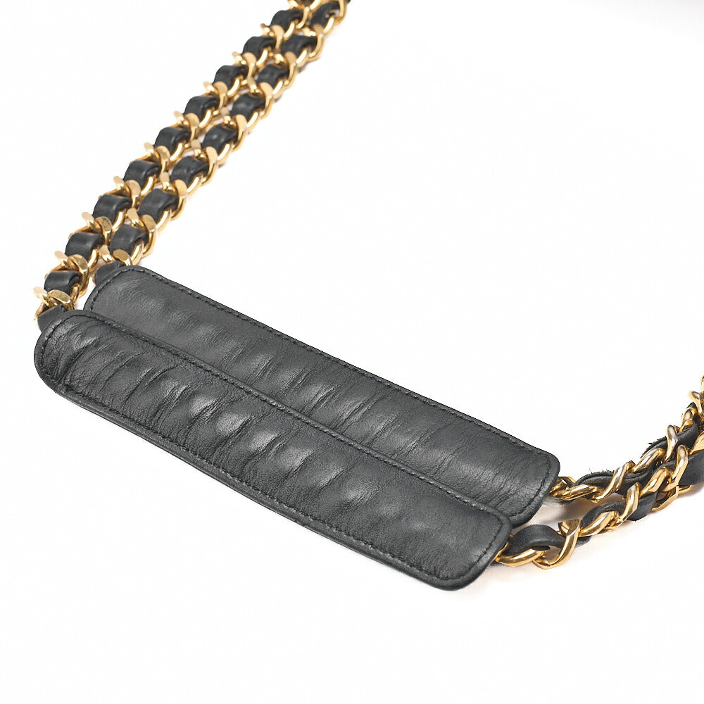 CHANEL Shoulder Bag Supermodel Matelasse Bicolore Double Chain Shoulder Lambskin Black Gold-Tone Hardware, Pre-Owned