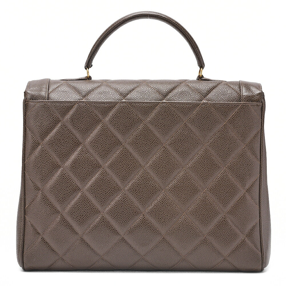 CHANEL Handbag Matelasse Caviar Skin Brown Gold-Tone Hardware, Pre-Owned