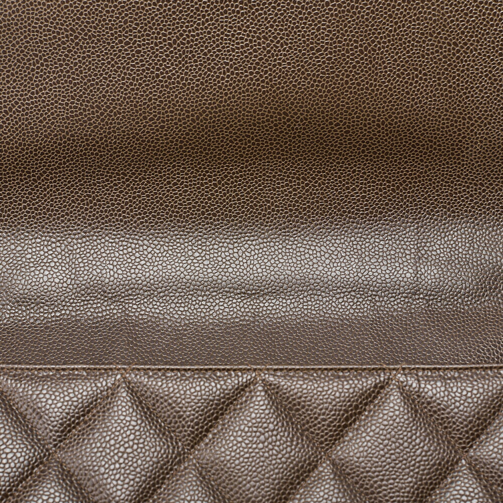 CHANEL Handbag Matelasse Caviar Skin Brown Gold-Tone Hardware, Pre-Owned