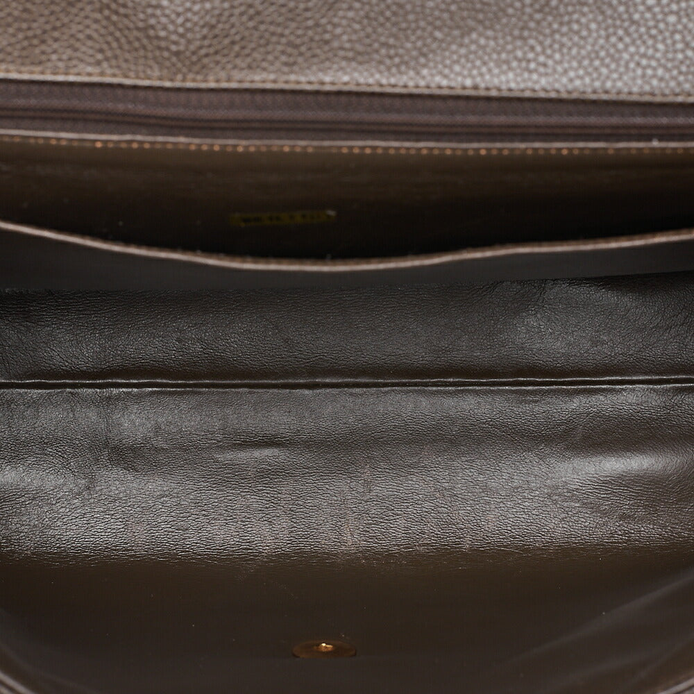 CHANEL Handbag Matelasse Caviar Skin Brown Gold-Tone Hardware, Pre-Owned