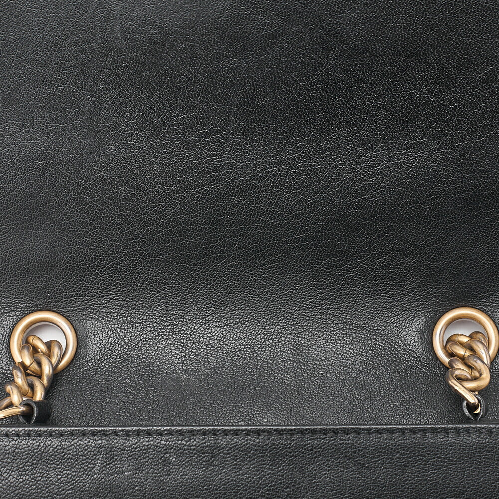 CHANEL Calfskin Matelasse Single Turn Lock Chain Shoulder Black Gold-Tone Hardware, Pre-Owned