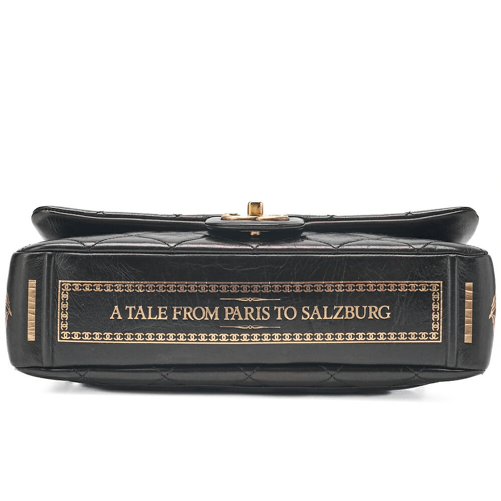 CHANEL Vintage Calf Matelasse Single Chain Shoulder Black Gold-Tone Hardware, Pre-Owned