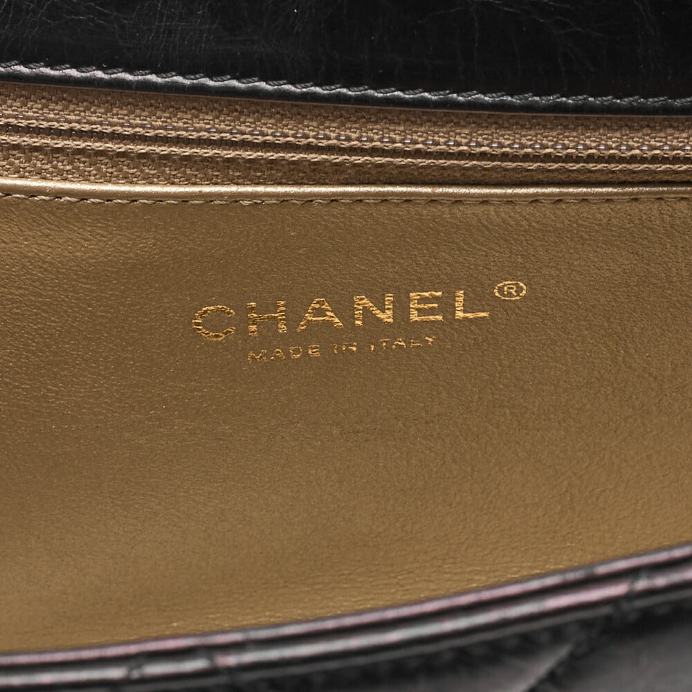 CHANEL Vintage Calf Matelasse Single Chain Shoulder Black Gold-Tone Hardware, Pre-Owned