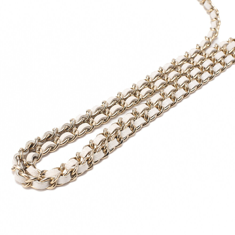 CHANEL Chanel Matelasse Chain Wallet Caviar Skin White Gold-Tone Hardware, Pre-Owned