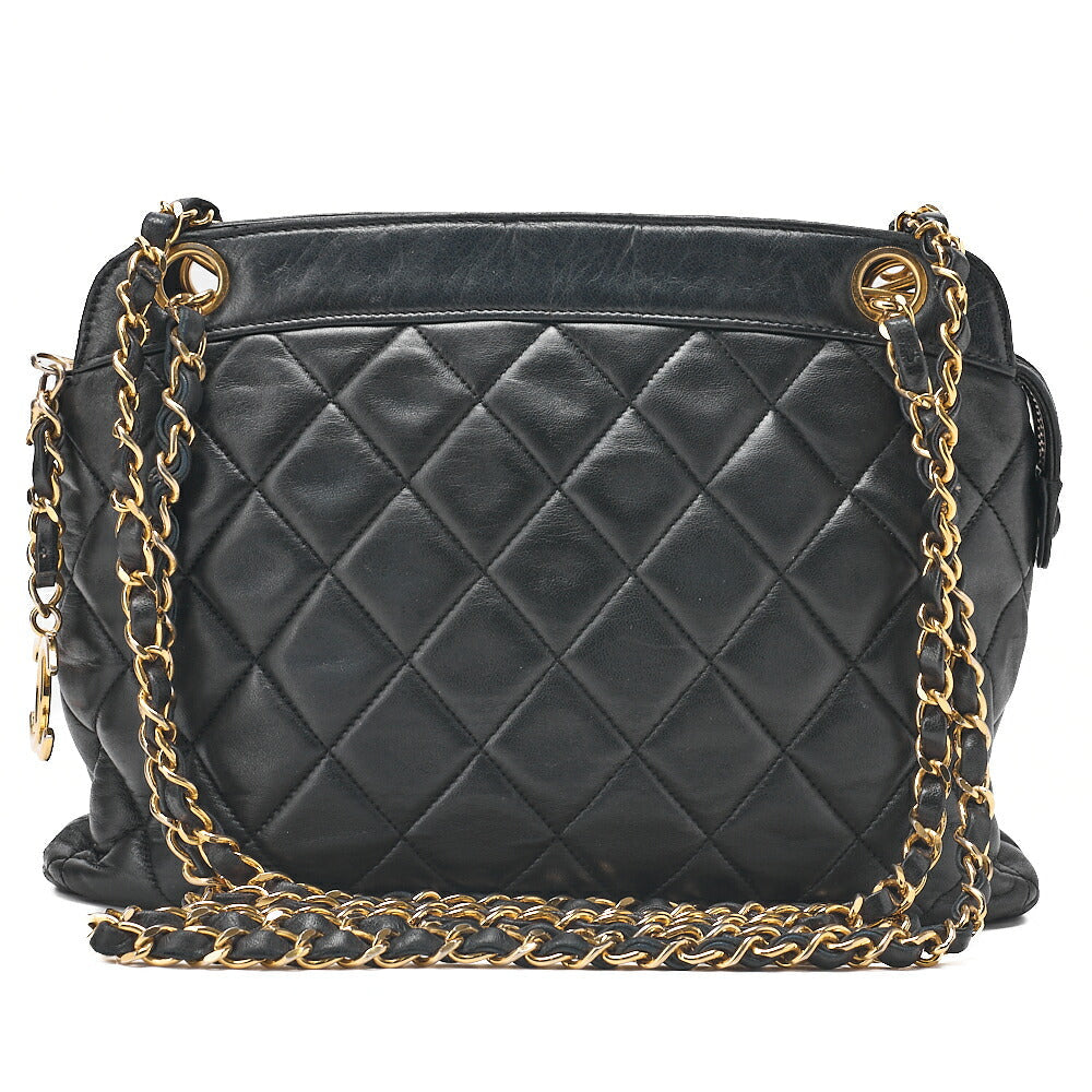 CHANEL Shoulder Bag Tote Bag Matelasse Coco Charm Chain Shoulder Lambskin Black Gold-Tone Hardware, Pre-Owned