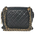 CHANEL Shoulder Bag Tote Bag Matelasse Coco Charm Chain Shoulder Lambskin Black Gold-Tone Hardware, Pre-Owned