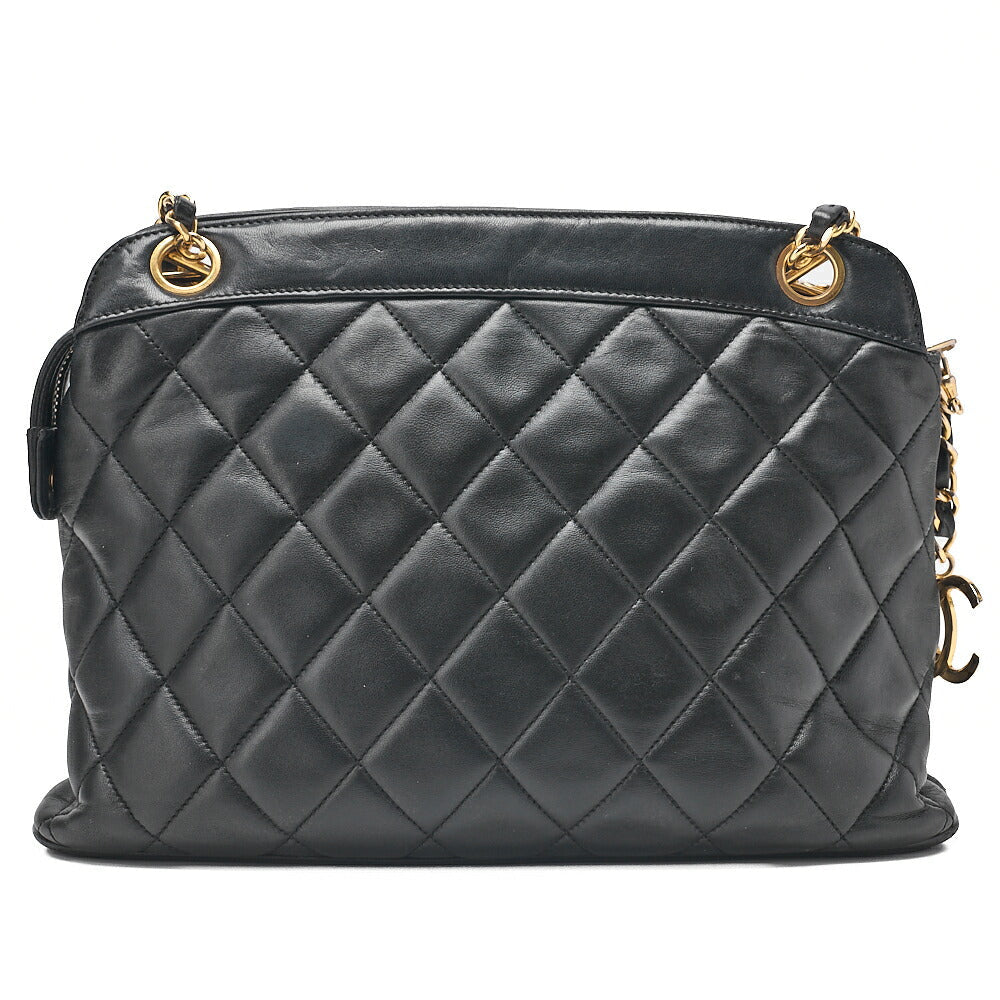 CHANEL Shoulder Bag Tote Bag Matelasse Coco Charm Chain Shoulder Lambskin Black Gold-Tone Hardware, Pre-Owned