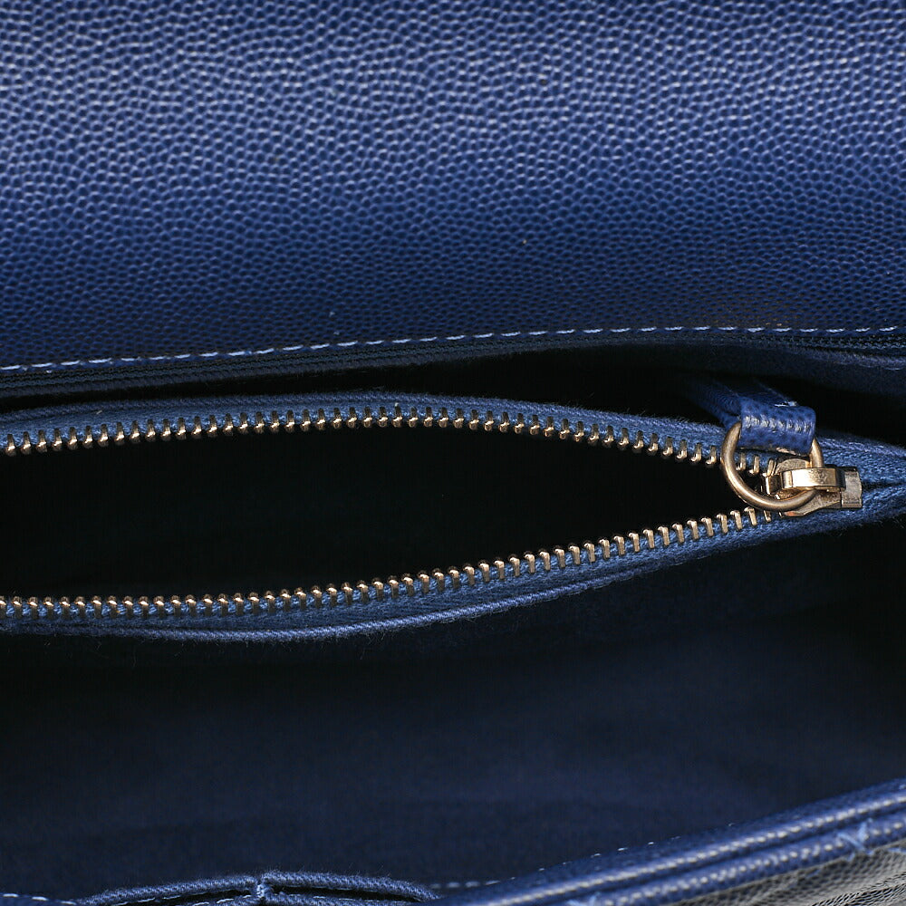 CHANEL Shoulder Bag Matelasse Coco Handle 2-Way Handbag Navy Gold-Tone Hardware, Pre-Owned