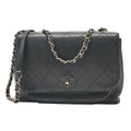 CHANEL Vintage Calf Matelasse Chain Shoulder Black Gold-Tone Hardware, Pre-Owned