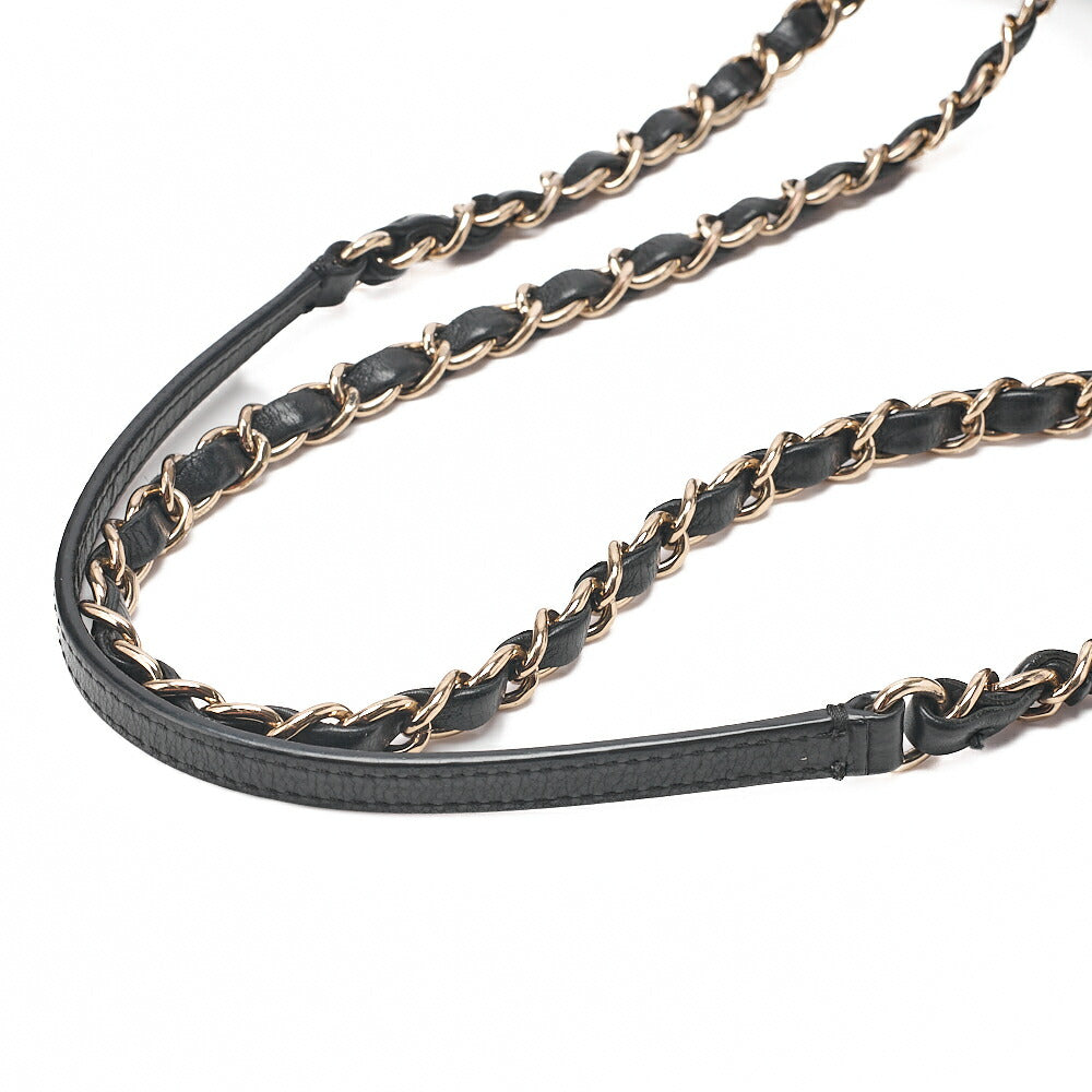 CHANEL Vintage Calf Matelasse Chain Shoulder Black Gold-Tone Hardware, Pre-Owned
