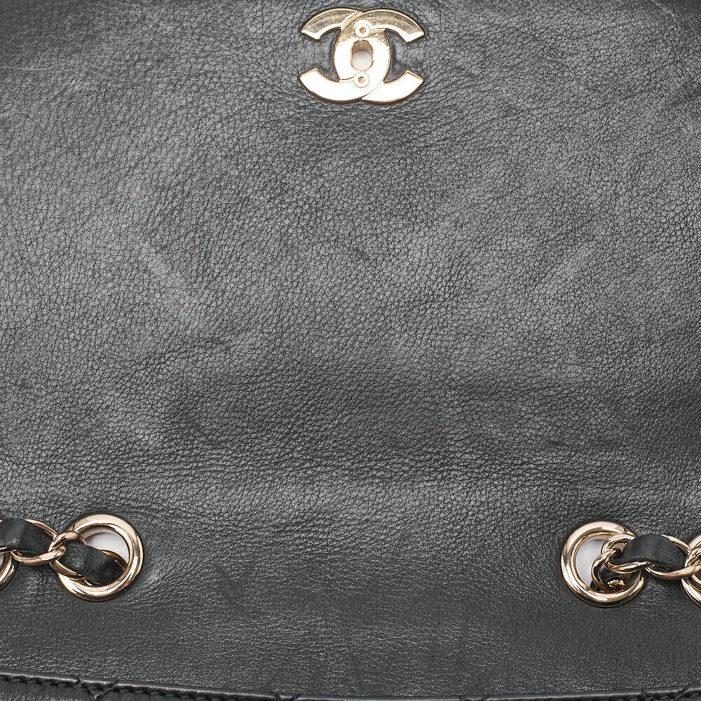 CHANEL Vintage Calf Matelasse Chain Shoulder Black Gold-Tone Hardware, Pre-Owned