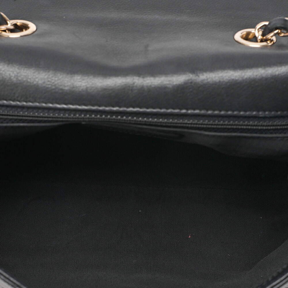 CHANEL Vintage Calf Matelasse Chain Shoulder Black Gold-Tone Hardware, Pre-Owned