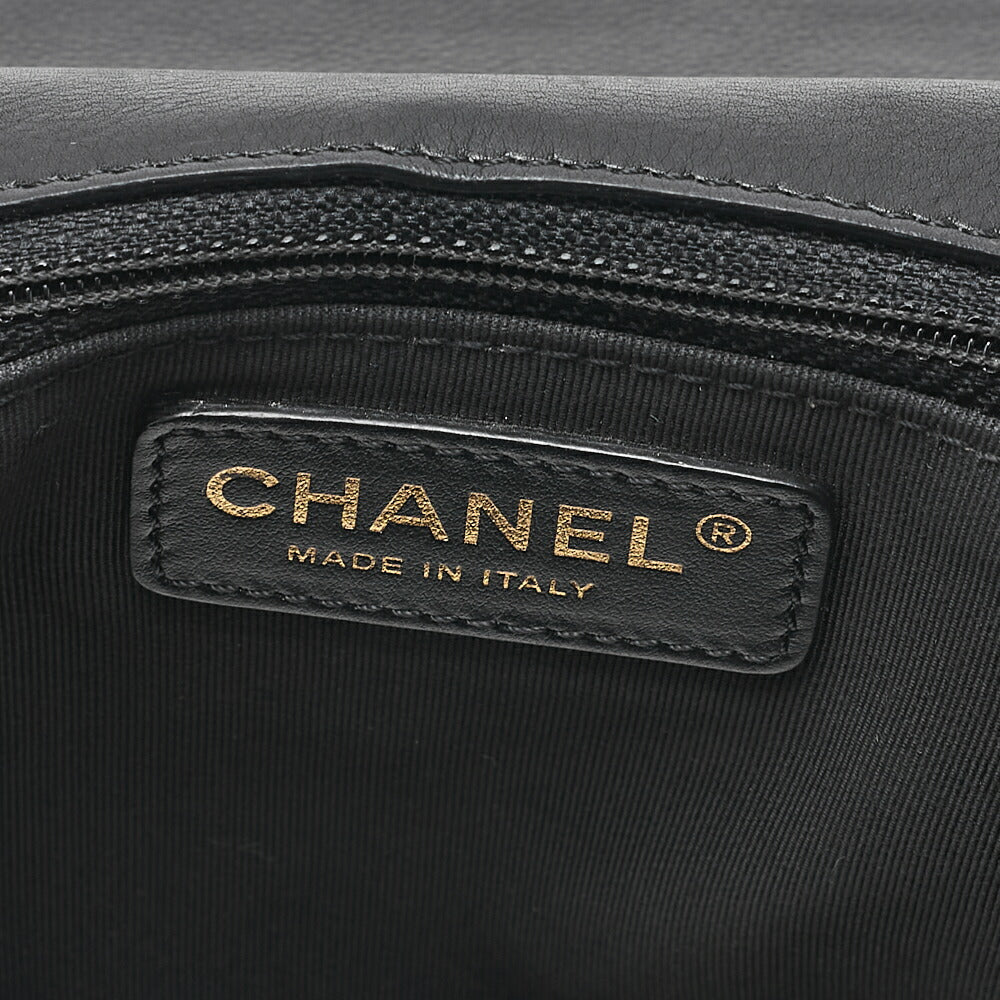 CHANEL Vintage Calf Matelasse Chain Shoulder Black Gold-Tone Hardware, Pre-Owned