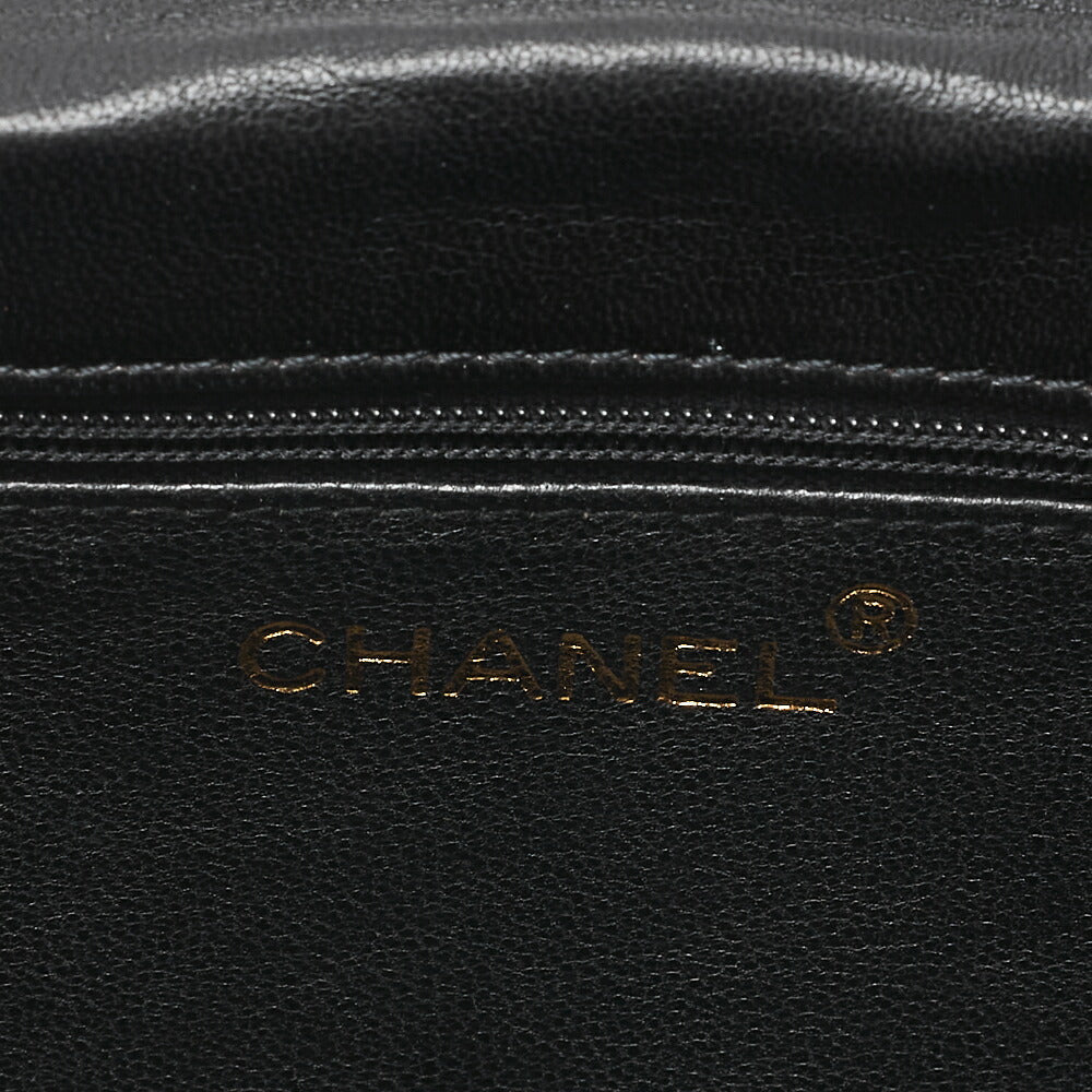 CHANEL Full Flap Push Lock Velour Black Coco Mark Chain Shoulder Gold-Tone Hardware, Pre-Owned