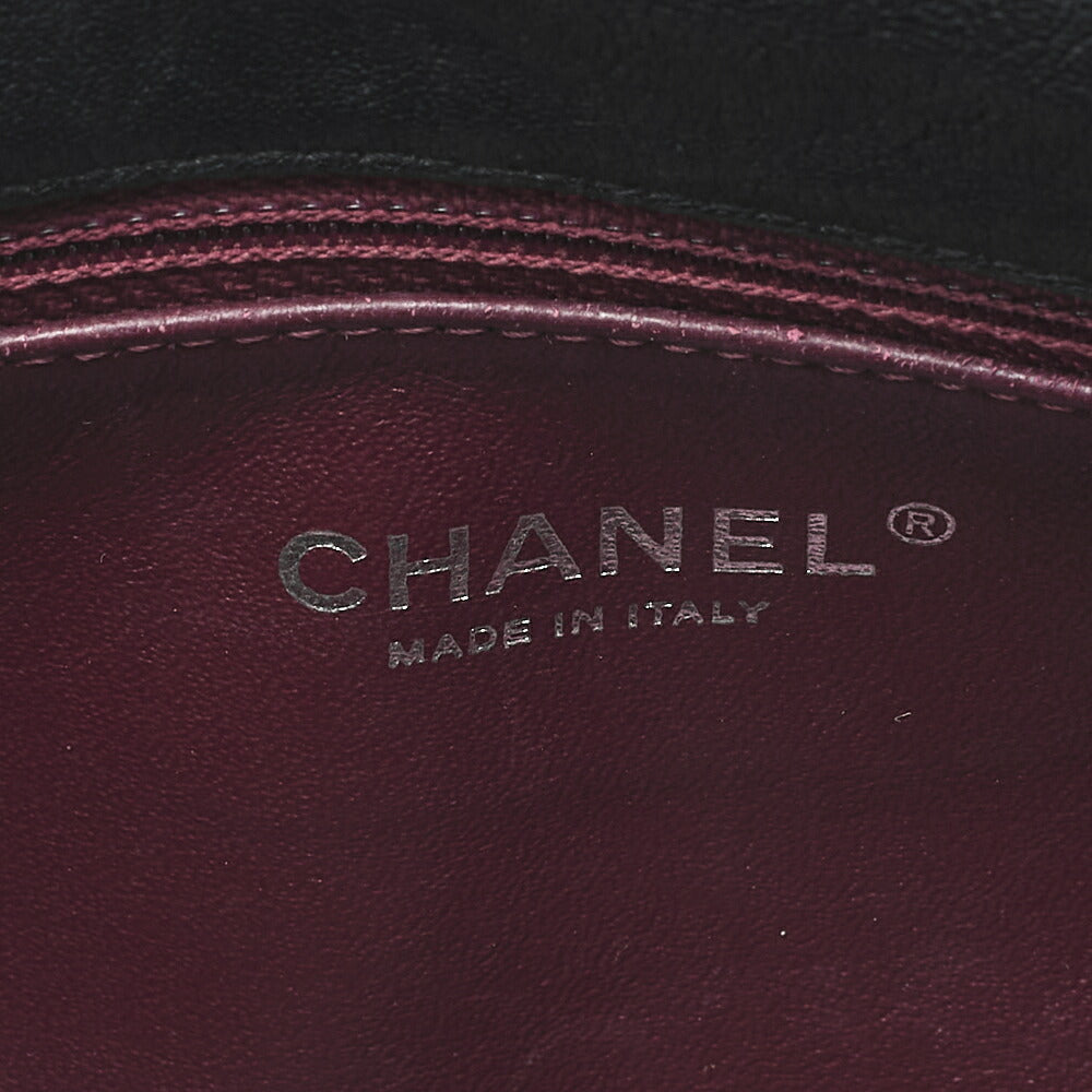 CHANEL Calfskin Studs Matelasse Single Flap Chain Shoulder Black Black-Tone Hardware, Pre-Owned