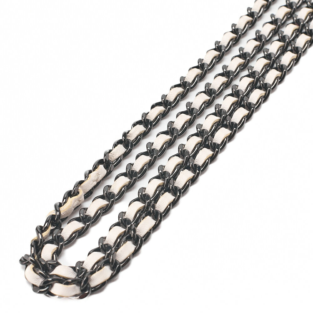 CHANEL Chain Wallet Trendy CC Matelasse Lambskin White Black -Tone Hardware, Pre-Owned