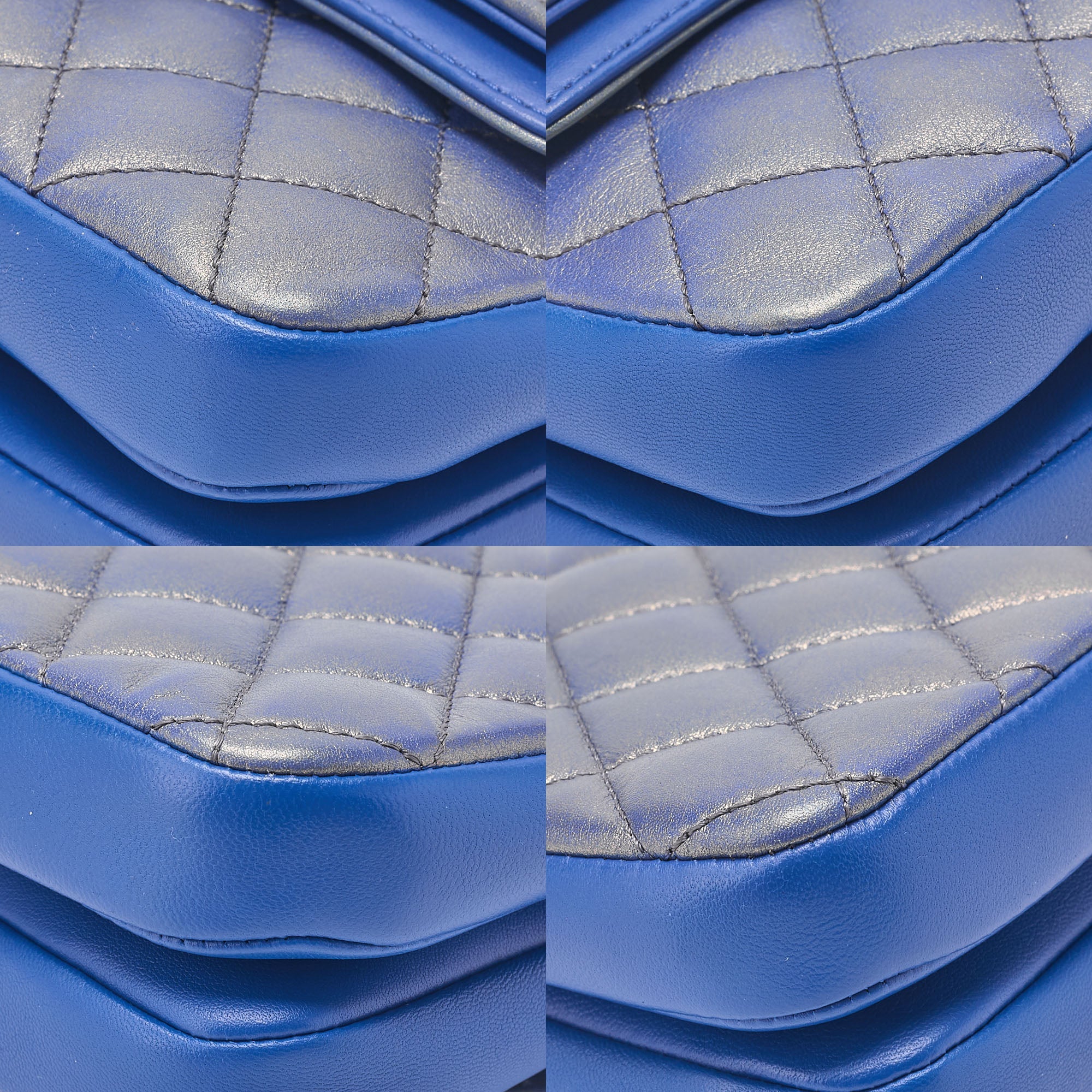 CHANEL Chain Shoulder Bag Matelasse Dekacoco Double Straight Flap Lambskin Navy Gold-Tone Hardware, Pre-Owned