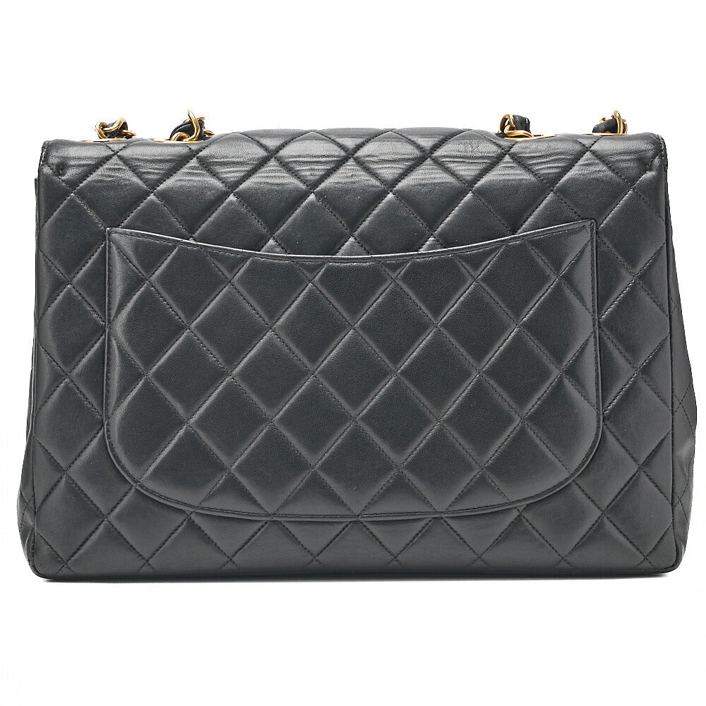 CHANEL Chain Shoulder Bag Coco Mark Decamatulass? 30cm Single Flap Lambskin Black Gold-Tone Hardware, Pre-Owned