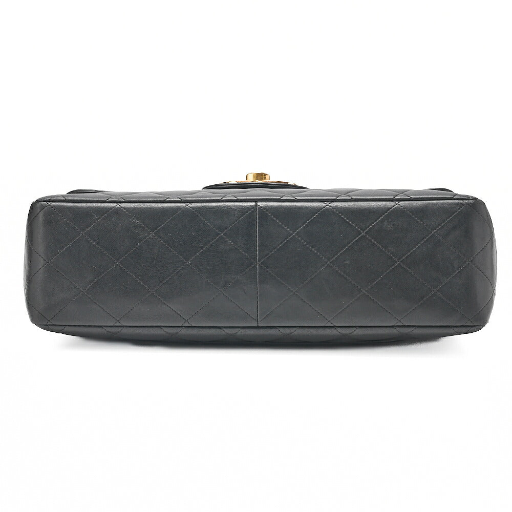CHANEL Chain Shoulder Bag Coco Mark Decamatulass? 30cm Single Flap Lambskin Black Gold-Tone Hardware, Pre-Owned