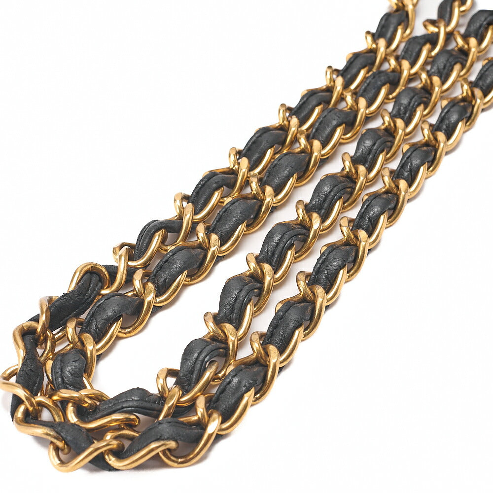 CHANEL Chain Shoulder Bag Coco Mark Decamatulass? 30cm Single Flap Lambskin Black Gold-Tone Hardware, Pre-Owned