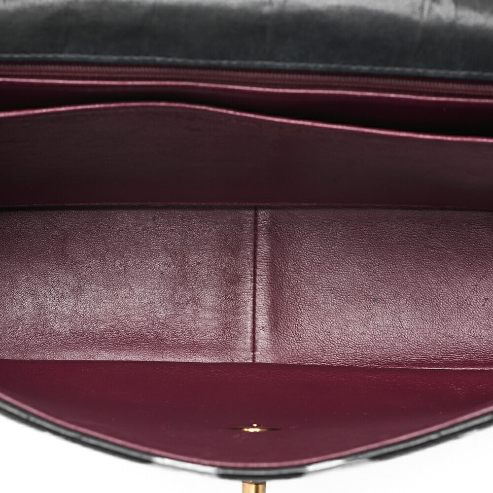 CHANEL Chain Shoulder Bag Coco Mark Decamatulass? 30cm Single Flap Lambskin Black Gold-Tone Hardware, Pre-Owned