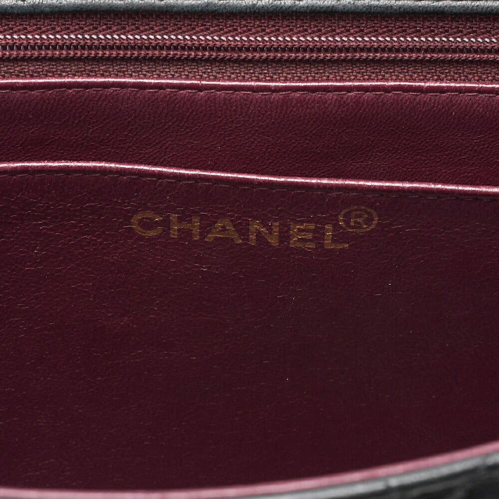 CHANEL Chain Shoulder Bag Coco Mark Decamatulass? 30cm Single Flap Lambskin Black Gold-Tone Hardware, Pre-Owned