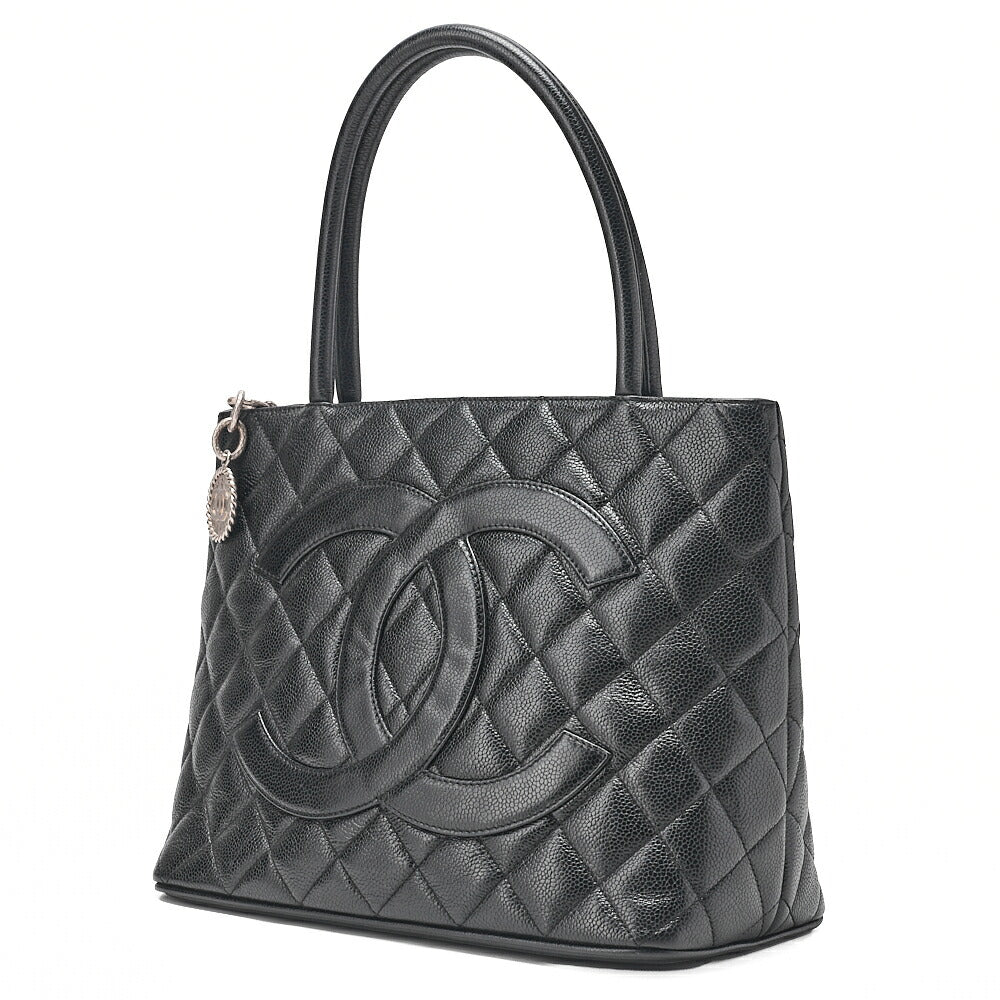 CHANEL Matelasse Reissue Tote Caviar Skin Black Silver-Tone Hardware, Pre-Owned