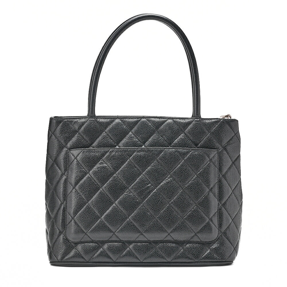 CHANEL Matelasse Reissue Tote Caviar Skin Black Silver-Tone Hardware, Pre-Owned