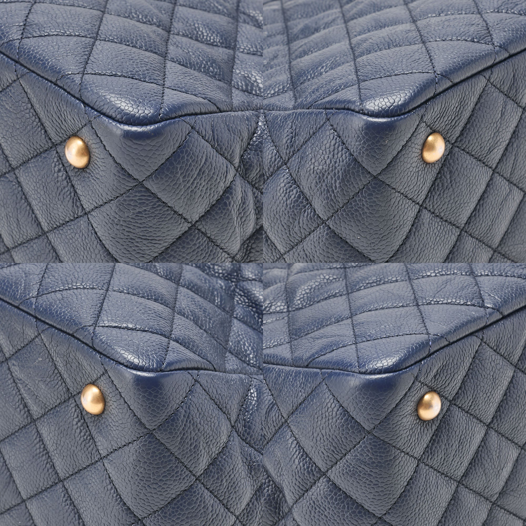 CHANEL Chanel Caviar Skin Matelasse Coco Mark Chain Tote Bag Navy Gold-Tone Hardware, Pre-Owned