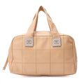 CHANEL Handbag Choco Bar Coco Mark Caviar Skin Beige Silver-Tone Hardware, Pre-Owned