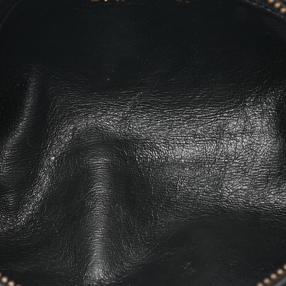 CHANEL Lambskin Matelasse Coco Mark Fringe Chain Shoulder Black Gold-Tone Hardware, Pre-Owned